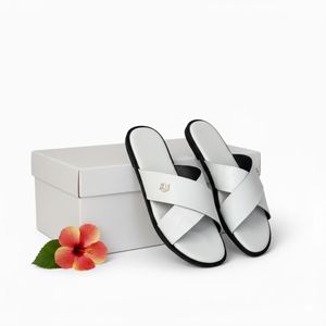 Ghana made mens slippers - green,black,red & white LV