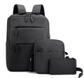 Backpack 3 in 1 multi functional school laptop bag with USB slot-black