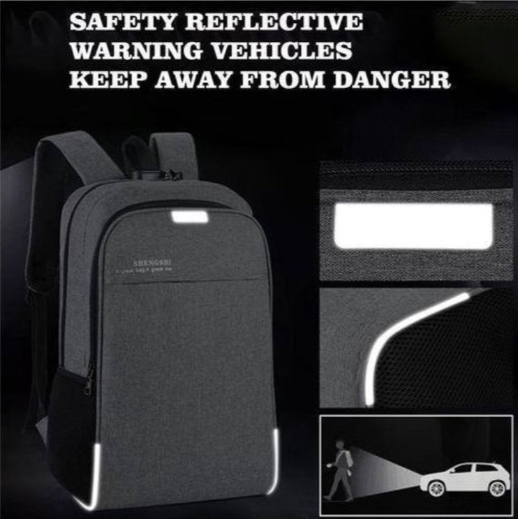 Backpack 3 in 1 multi functional school laptop bag with USB slot-black