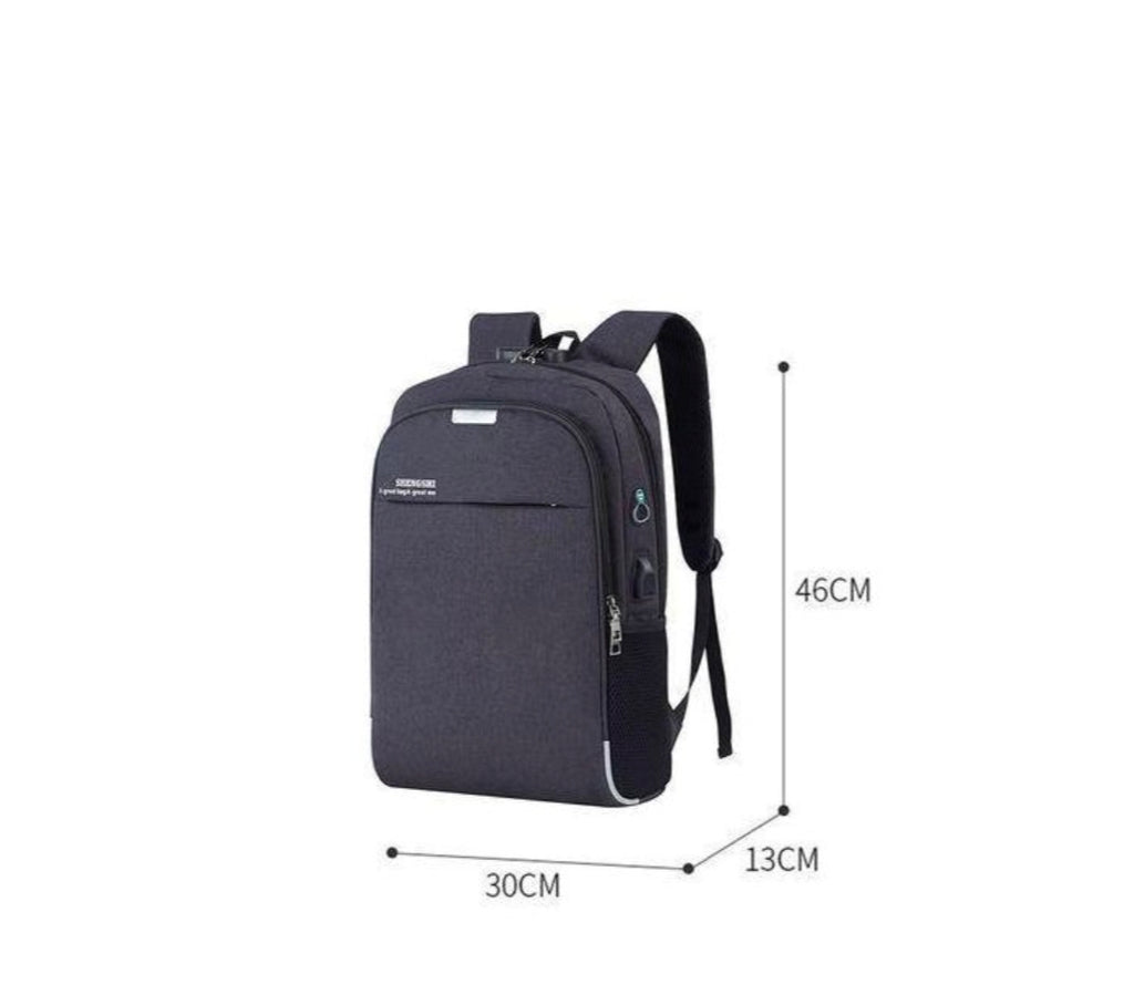 Backpack 3 in 1 multi functional school laptop bag with USB slot-black