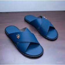 Ghana made mens slippers - green,black,red & white LV
