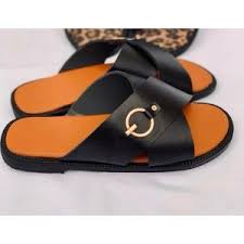 Ghana made mens slippers - green,black,red & white LV