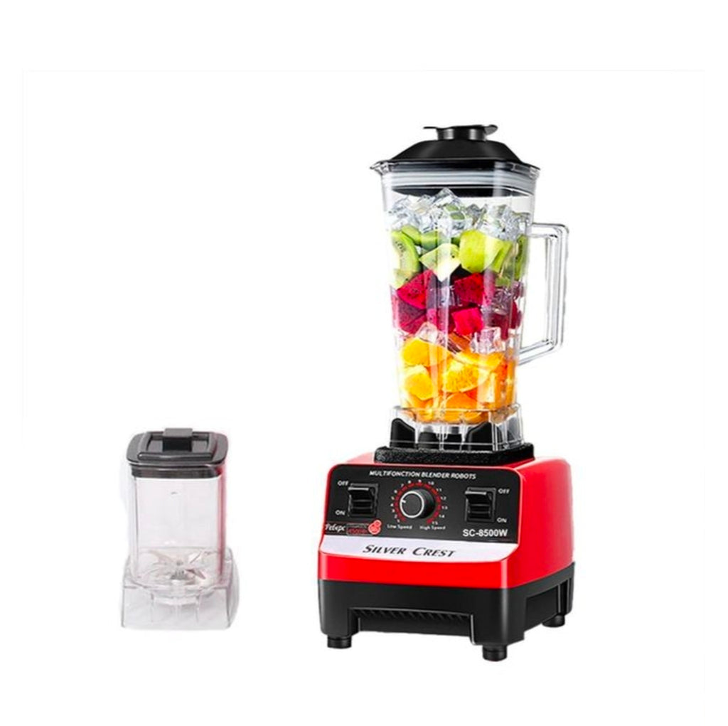Silver crest 2l industrial 8500w food crusher blender with 2 jar black / red