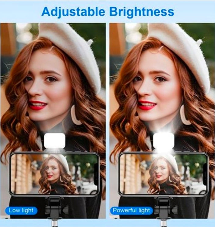 Bleutooth selfie stick tripod with fill light plus shutter remote - black