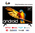 LP Smart TV 32 Inch,android 14.0 system,1+8G frameless design 1366x768 HD WiFi 2 HDMI 2 USB Ports plus one year warranty -black