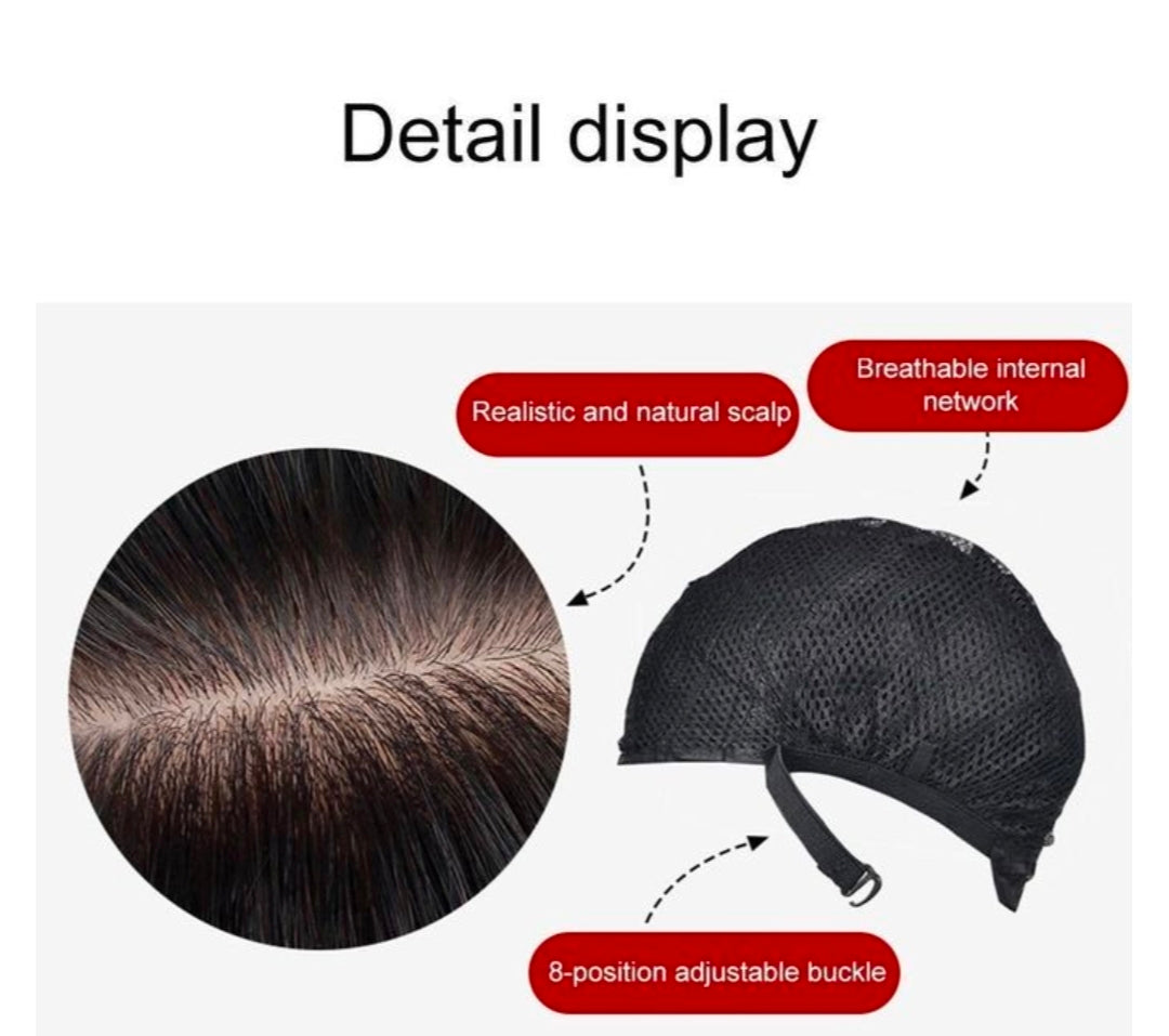 Corn blanching long curly hair wig headgear for women-black