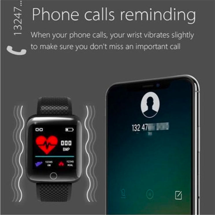 116Plus waterproof sports smart watch.
