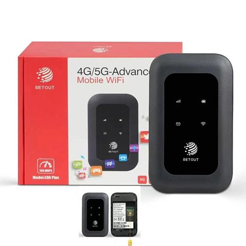 Setout E90 Plus 4G/5G-Advanced Mobile WiFi hotspot router.