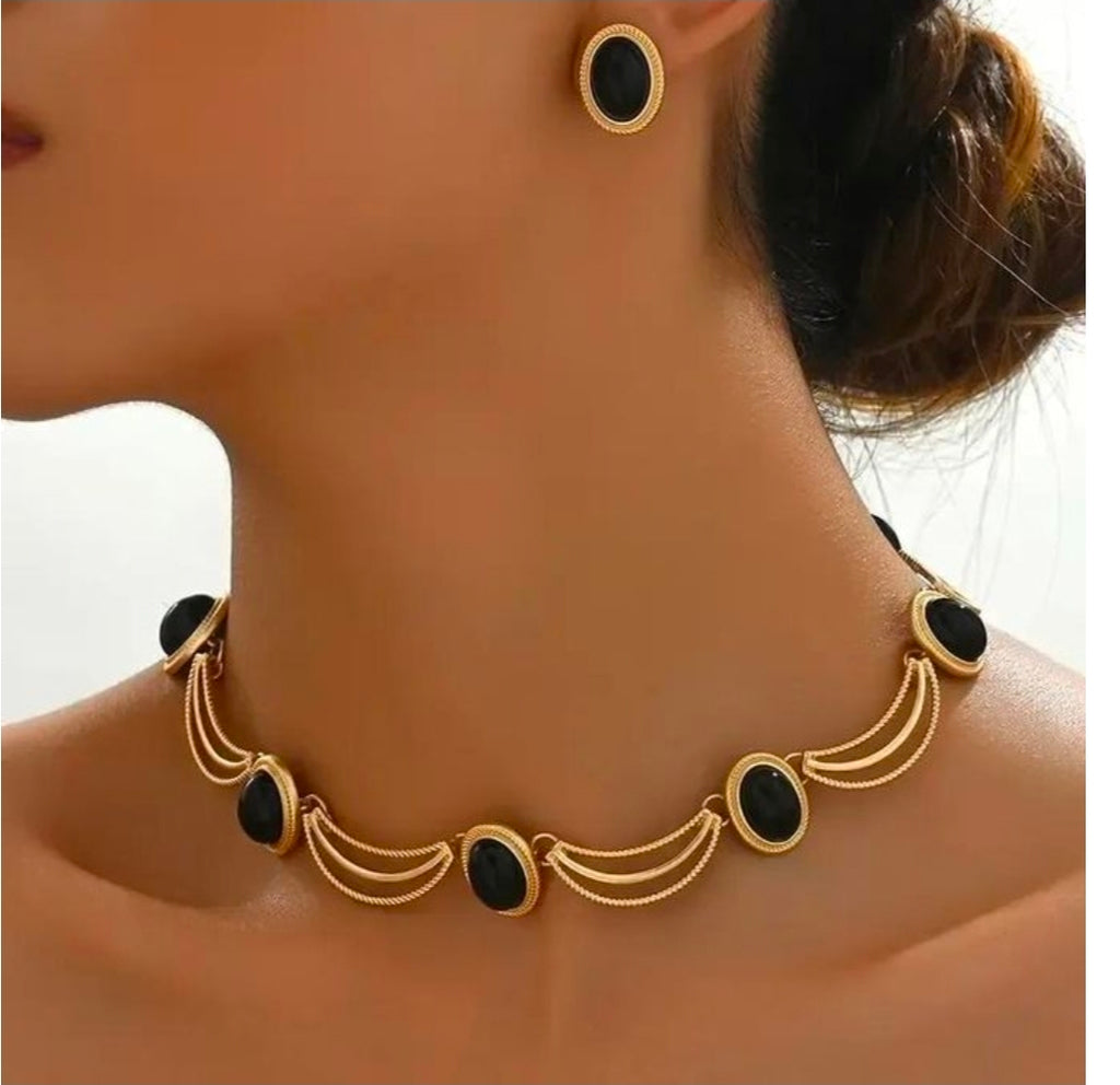 Ladies artificial pearl necklace bracelet earrings stub jewelry set 3 in 1