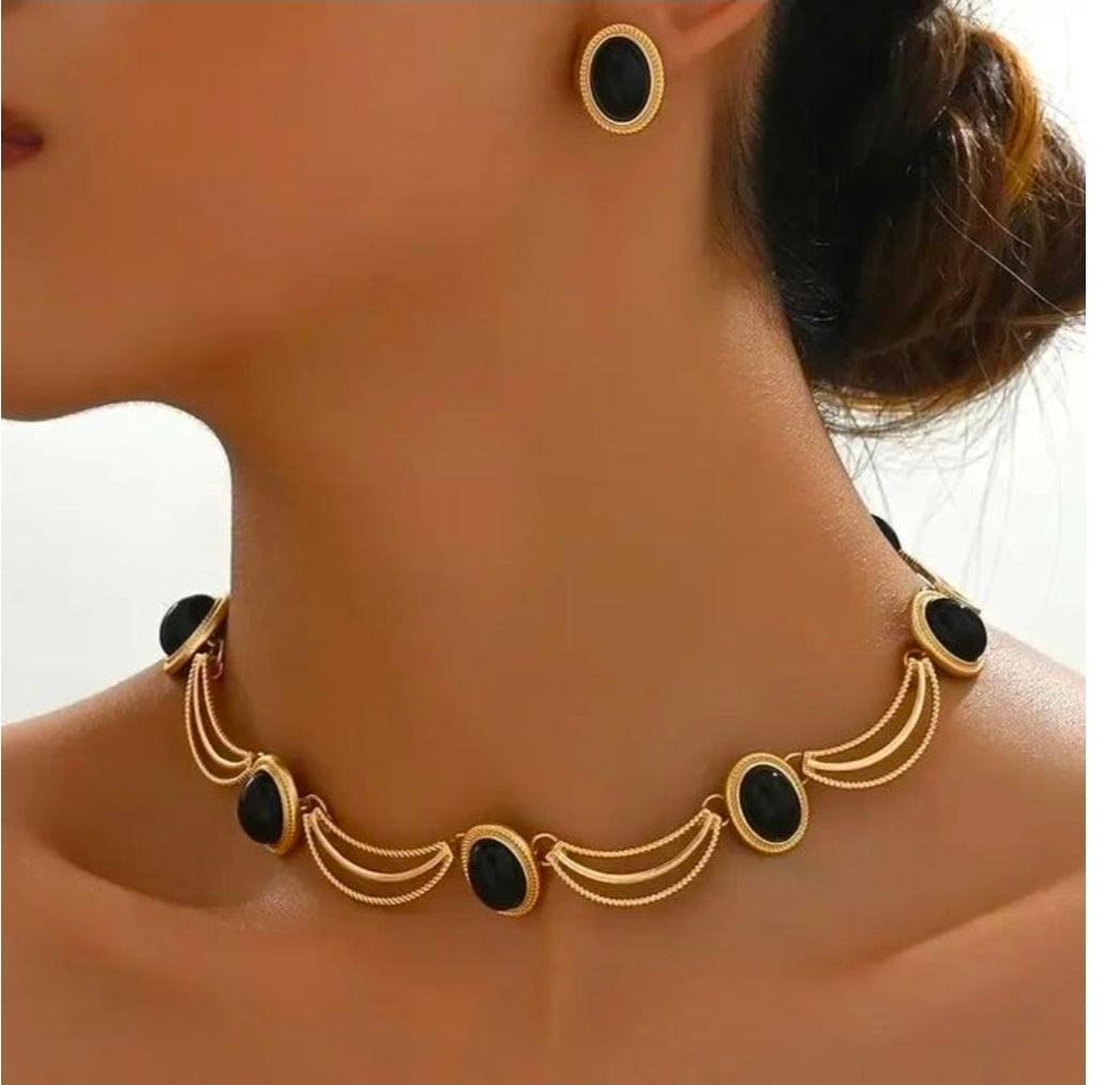 Ladies artificial pearl necklace bracelet earrings stub jewelry set 3 in 1