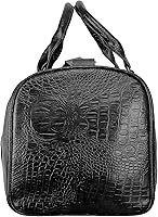 Michael Kors Bedford Travel XL weekender bag in metallic crocodile-embossed leather.