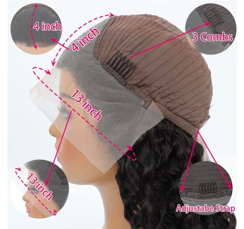 Deep wave lace front wigs HD transparent deep lace curly frontal glueless wigs