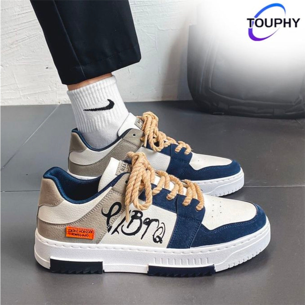 Trophy men's sneakers low top shoes lace up - multicolour