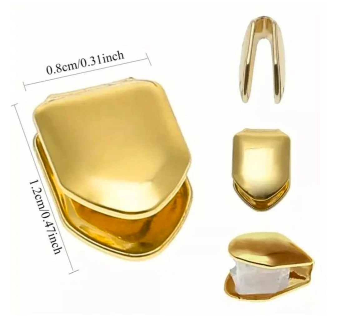 piece set of generic golden hip-hop teeth grillz