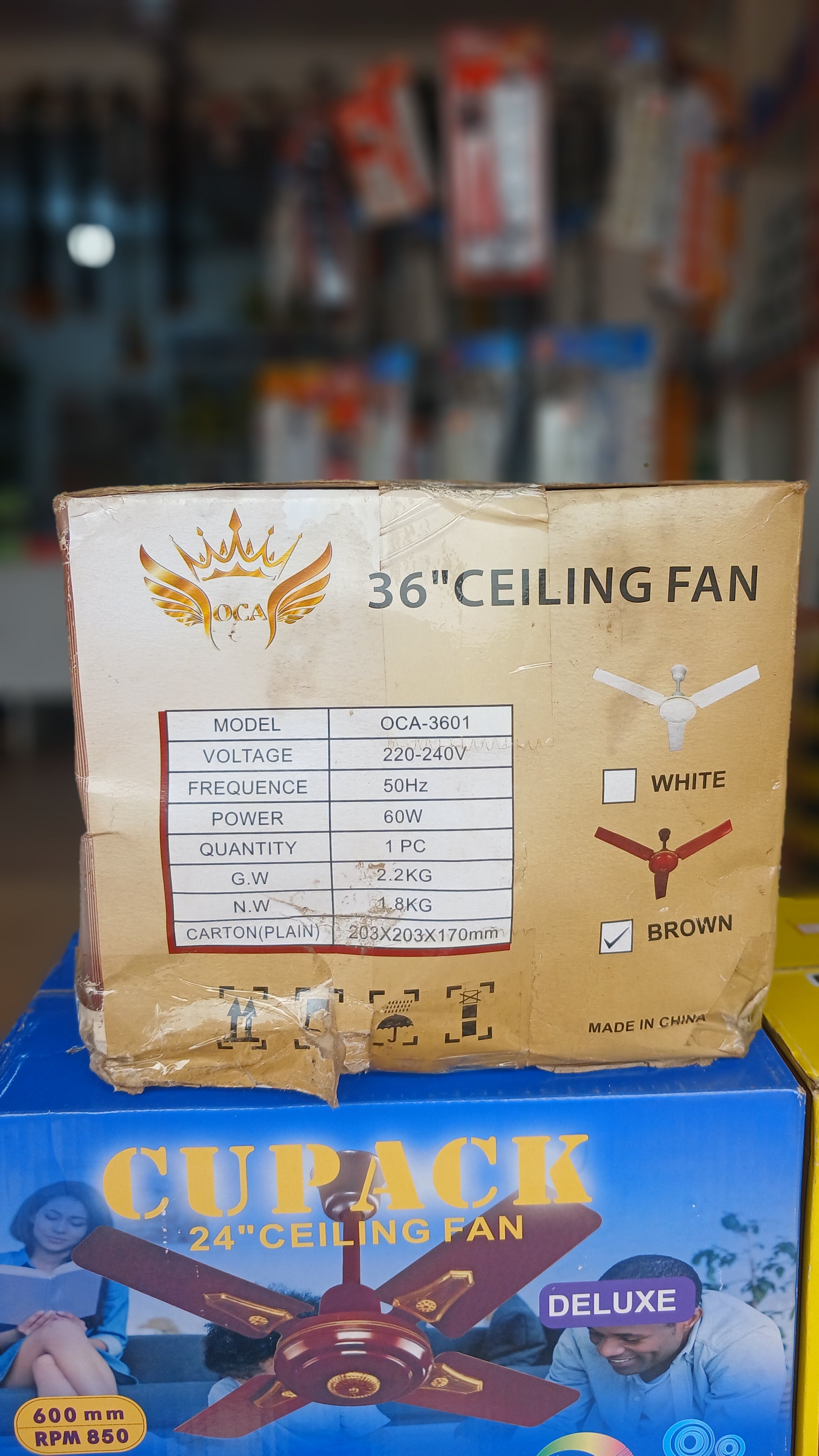 OCA 36" ceiling fan (model: OCA-3601).
