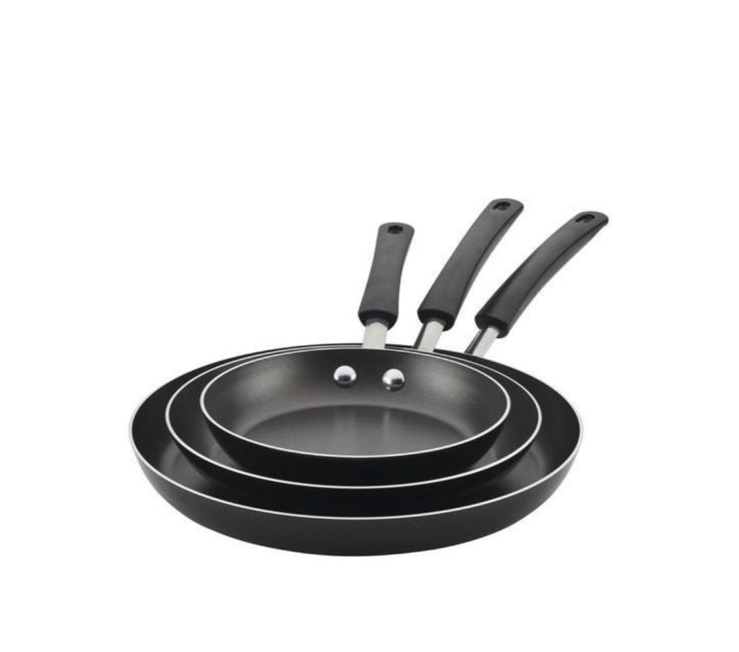 3piece non stick frying pan set,cookware set 12inch,10inch,8inch black