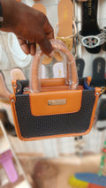 Ted Lapidus brown and black top-handle handbag
