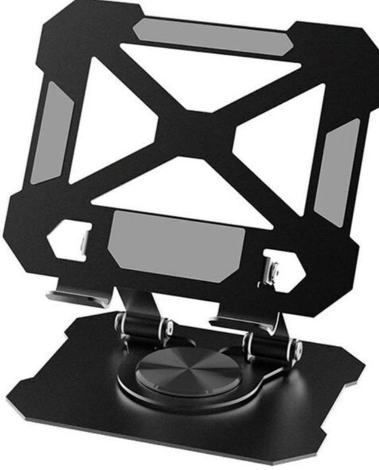 Portable foldable computer lifting risers laptop desk stand 360 degree rotation base for reading and videos watching black