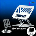 Trophy adjustable laptop stand/mount for desk gift 180 degree rotation with a phone holder silver