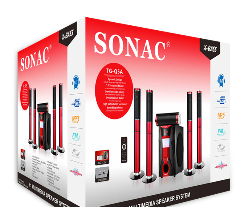 SONAC TG-Q03A 3.1 channel home theater system.
