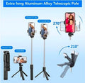 Bleutooth selfie stick tripod with fill light plus shutter remote - black