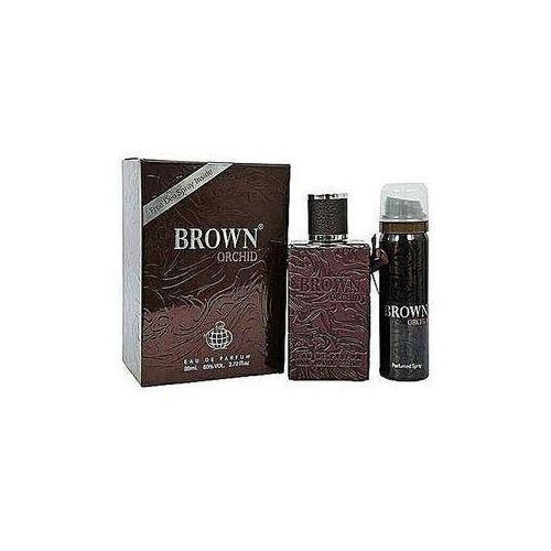 Brown Orchid Oud Edition Eau de Parfum set by Fragrance World.