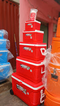 set of Asian Thermo Wagon insulated ice coolers,