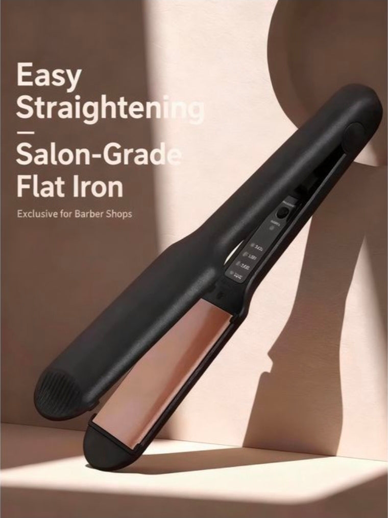 black ceramic flat iron or professional hair straightener,