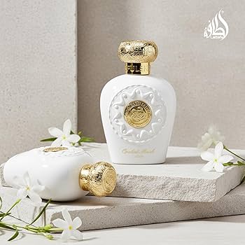 the Lattafa Opulent Musk Eau de Parfum, a popular unisex fragrance known for its white musk, citrus, and floral scent profile.