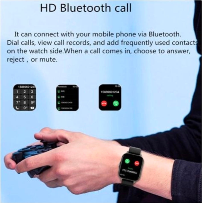 Full touch screen smart watch health detection -gold