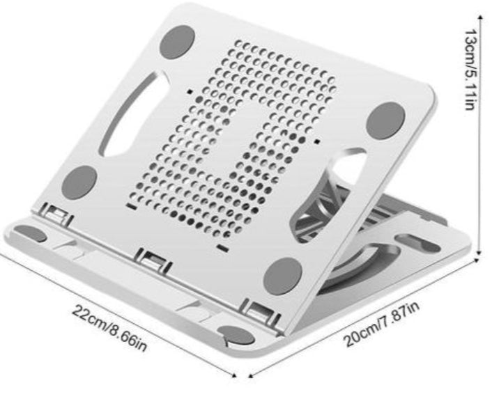 Laptop/tablet stand 360 degree rotation foldable holder white