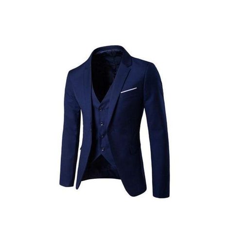 navy blue 3-piece business suit se