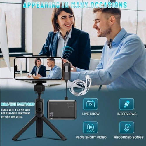 Addigoes wireless microphone for iPhone,android, camer,ipad 3 in 1 dual professional lavalier mini mic with USB C plug and play for video recording YouTube,tiktok etc