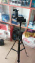 multipurpose 5ft tripod stand with a phone holder -black