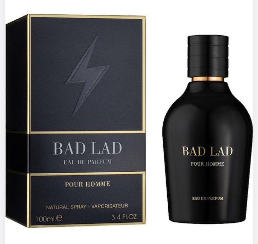 Fragrance World Bad Lad Pour Homme Eau De Parfum, a woody spicy fragrance for men.