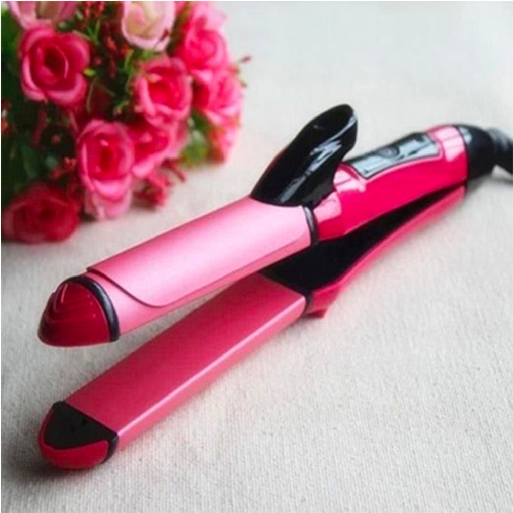Nova brand 2-in-1 hair straightener and curler.
