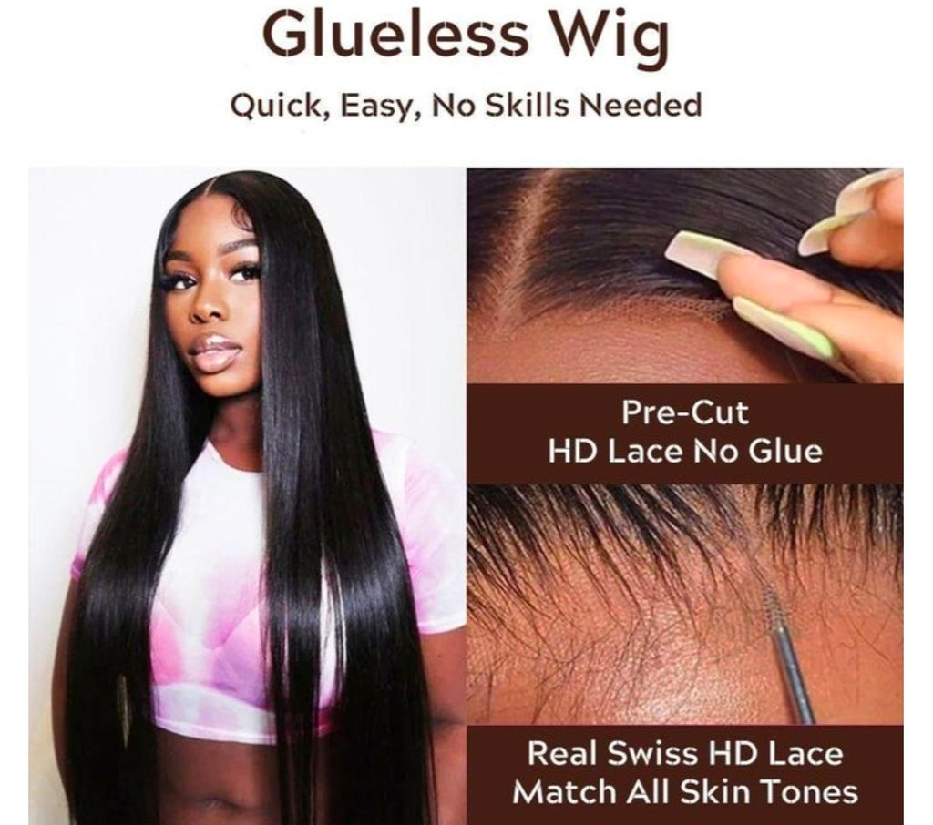 Iyooyoo women fashion wig long straight hair dark and brown easy to wear gift for her