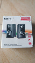K2036 Multimedia Speaker 2.0 system designed for desktops and laptops.
