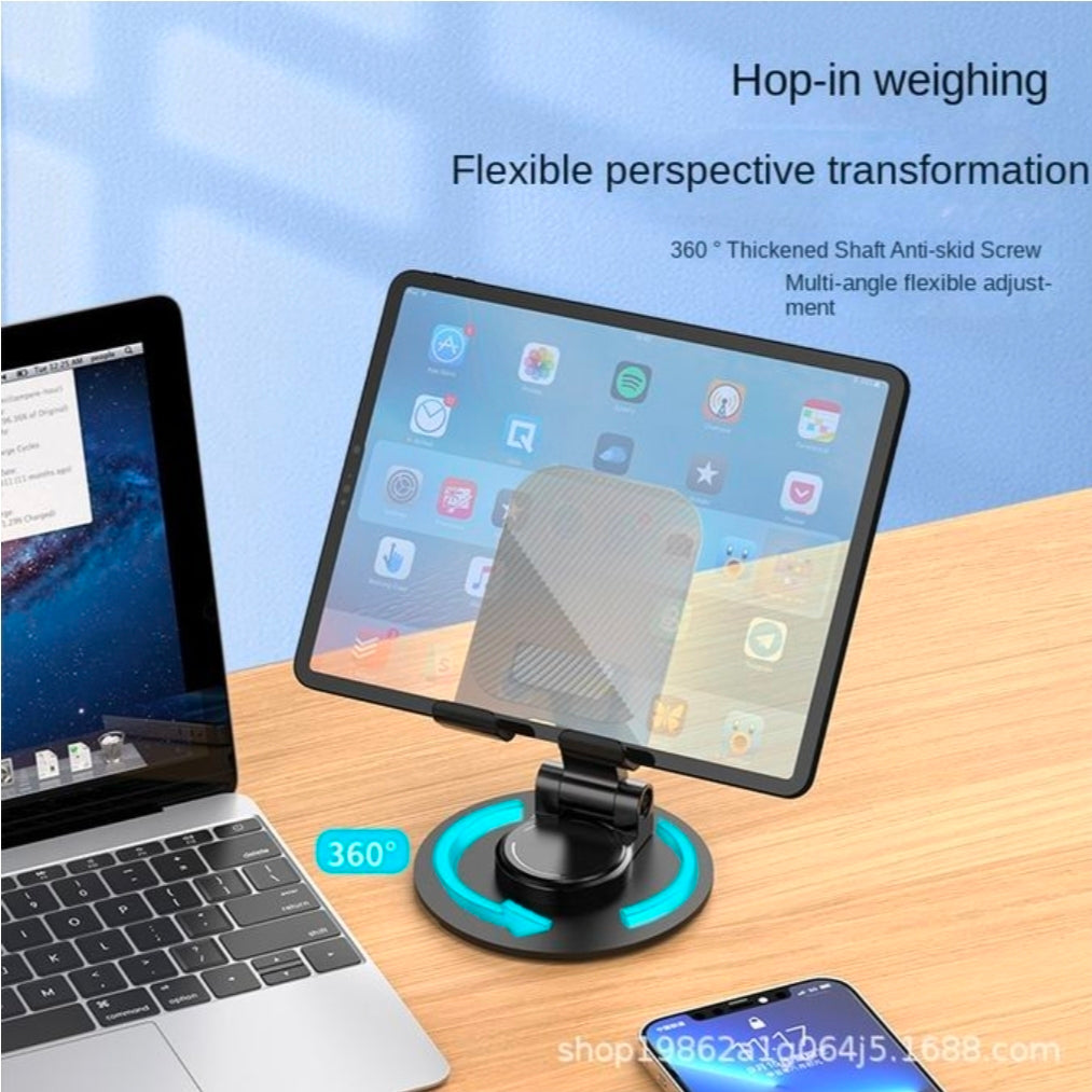 Multifunctional foldable metal rotating cell phone holder
