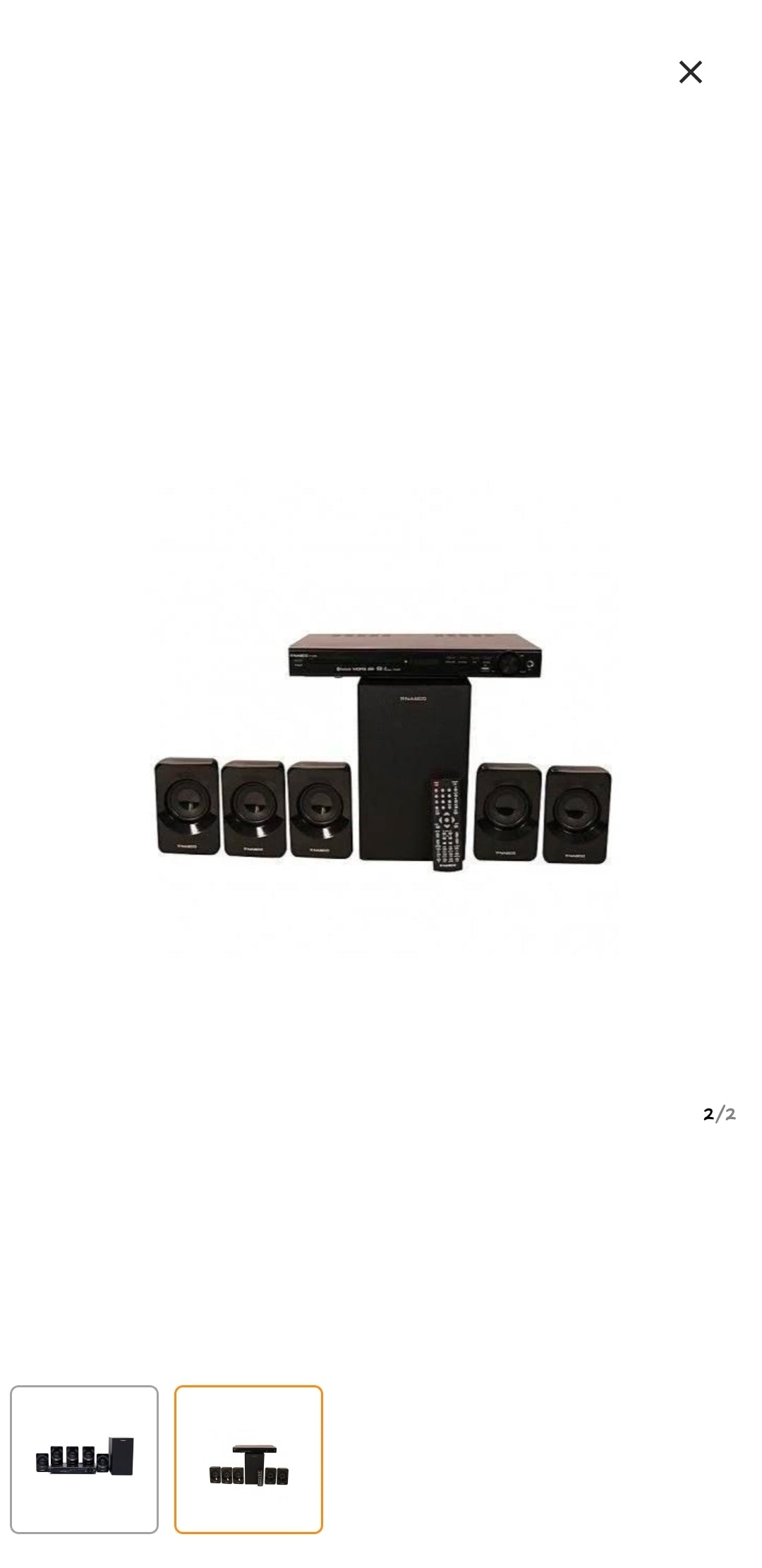 Nasco home theatre short speakers black